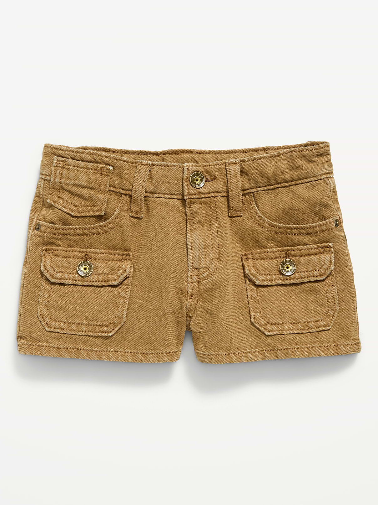 Image number 4 showing, Low-Rise Utility Jean Shorts for Girls