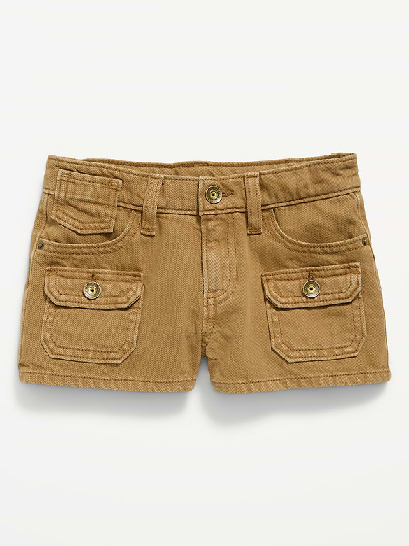 Short utilitaire en denim taille basse pour fille