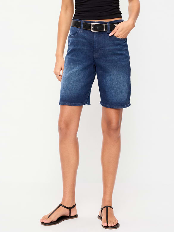 Bermuda Wow en denim à taille haute, entrejambe de 23 cm