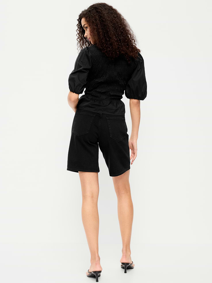 Image number 3 showing, High-Waisted Wow Jean Shorts -- 9-inch inseam