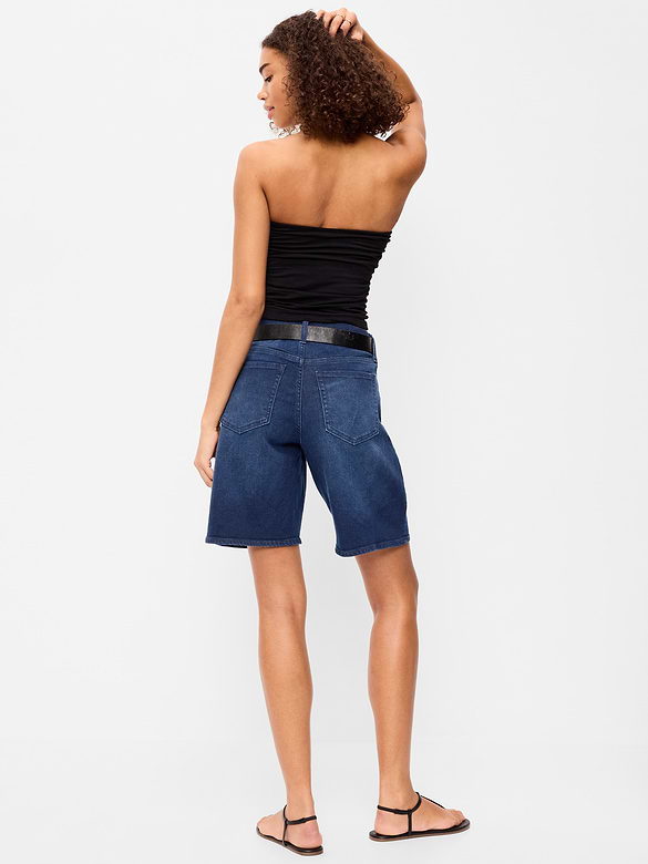 Bermuda Wow en denim à taille haute, entrejambe de 23 cm