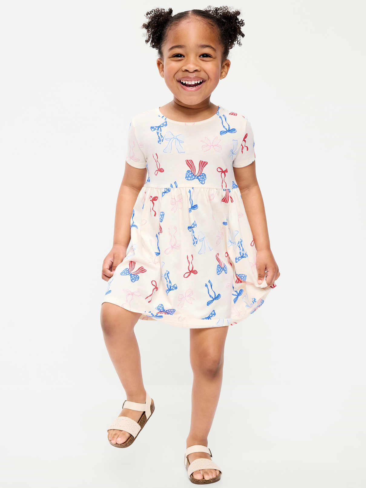 Image number 1 showing, Printed Short-Sleeve Jersey-Knit Dress for Toddler Girls