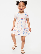 Image number 1 showing, Printed Short-Sleeve Jersey-Knit Dress for Toddler Girls