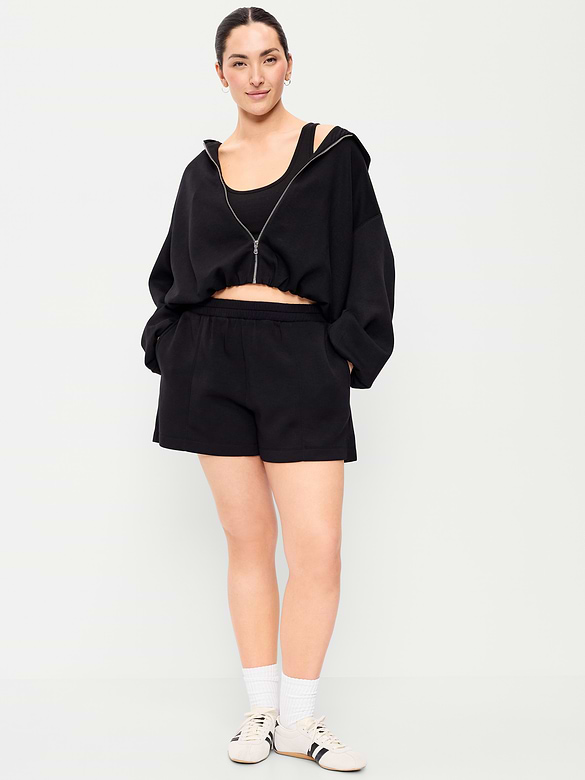 High-Waisted Bounce Fleece Shorts -- 5-inch inseam