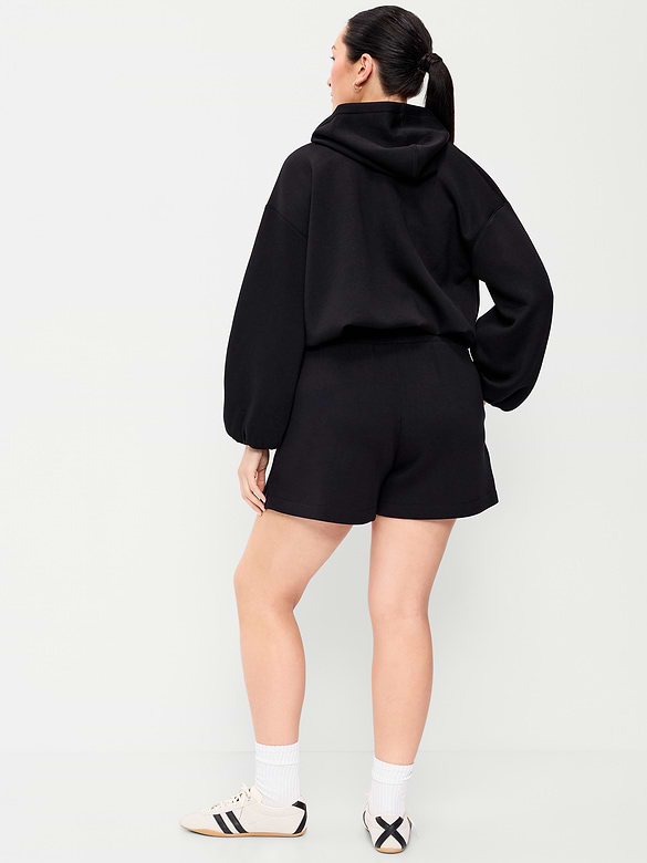 High-Waisted Bounce Fleece Shorts -- 5-inch inseam