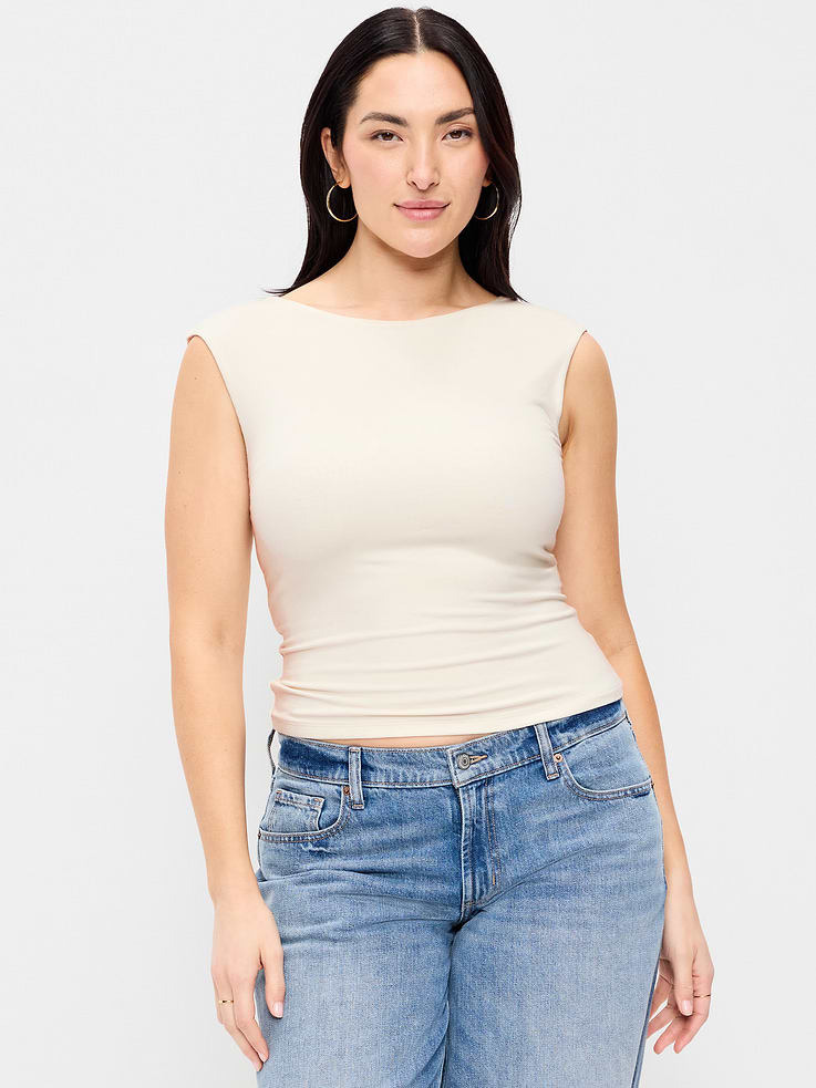 Image number 5 showing, Cap-Sleeve Tie-Back Top