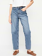 Image 2 of 9, High-Waisted Baggy Barrel Ankle Jeans
