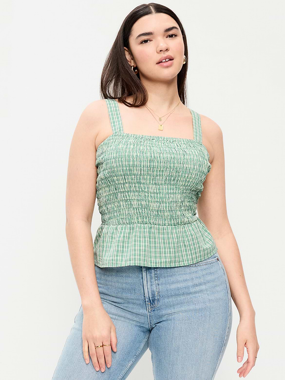 Camisole à smocks et à basque