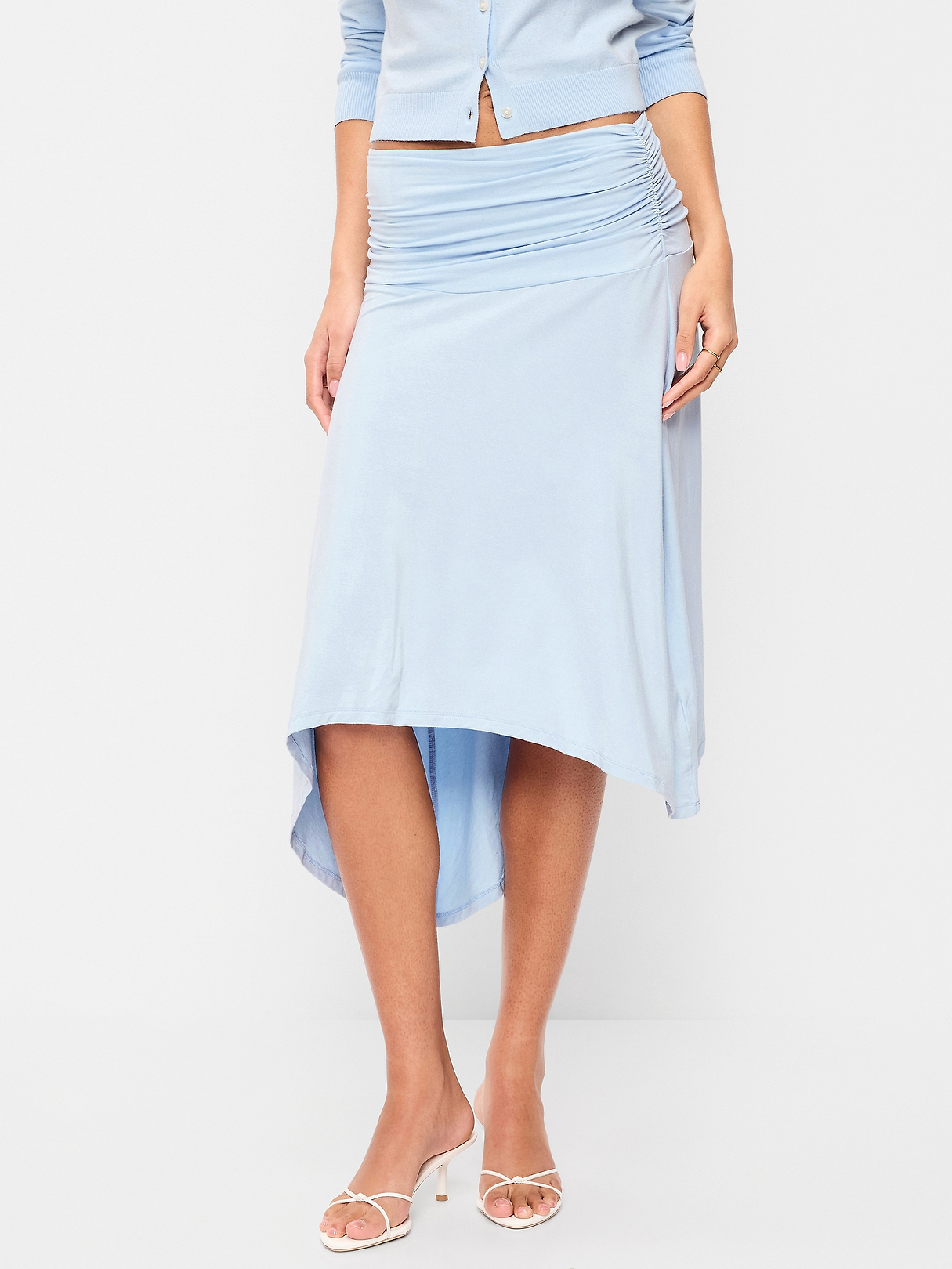 Asymmetrical Draped Midi Skirt | Old Navy