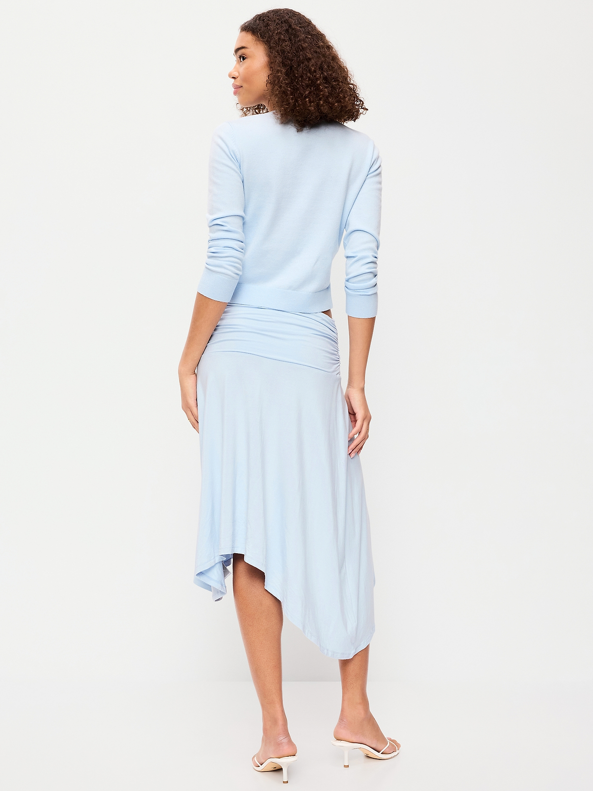 Asymmetrical Draped Midi Skirt | Old Navy
