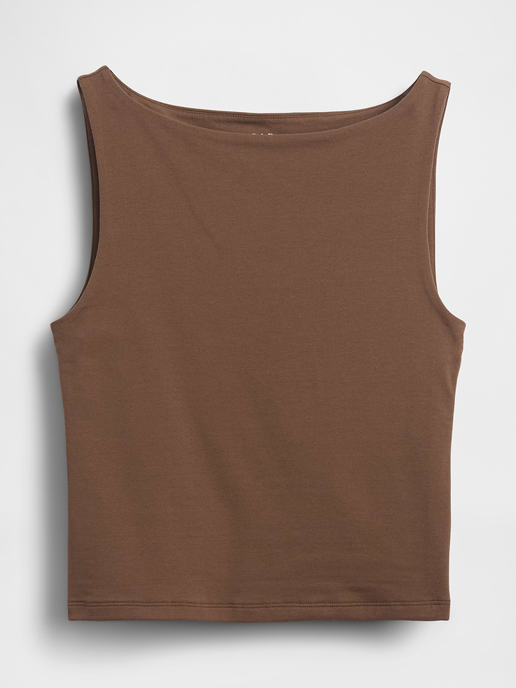 Image number 5 showing, CloseKnit Jersey Boatneck Crop Tank Top