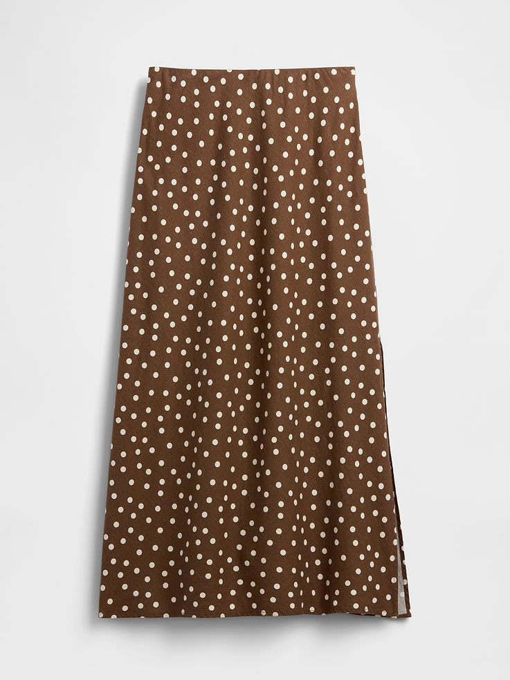 Image 5 de 5, Jupe longue à taille extensible en mélange de lin
