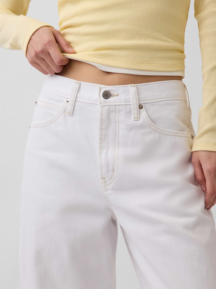 Image number 6 showing, High Rise Crop Barrel Jeans