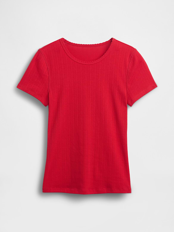 Pointelle Crew T-Shirt
