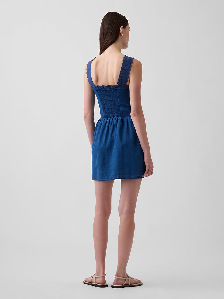 Image number 2 showing, Pintuck Drop-Waist Mini Dress