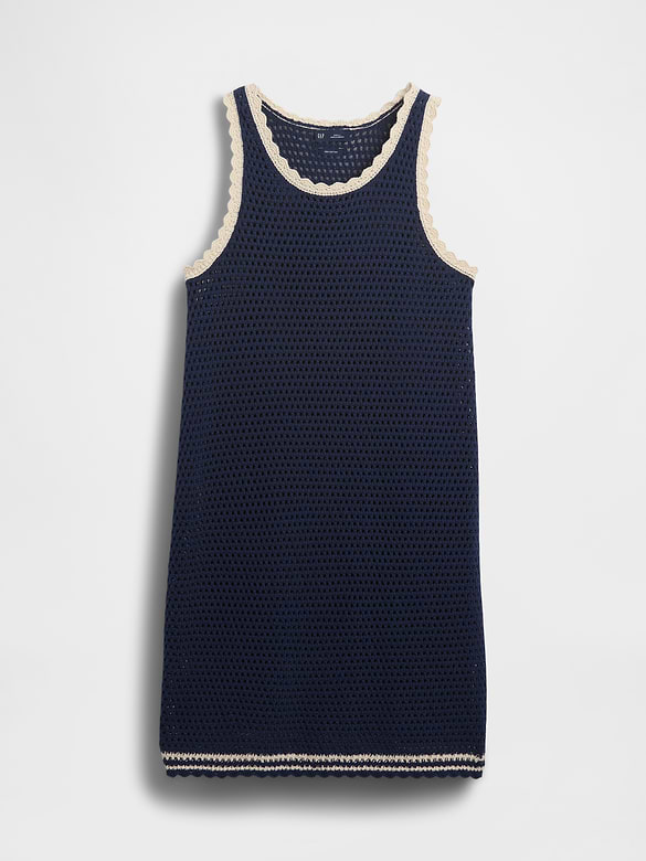 100% Cotton Crochet Mini Dress