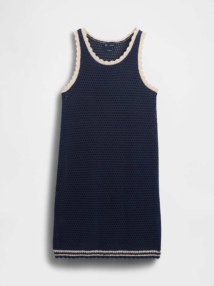 Image number 5 showing, 100% Cotton Crochet Mini Dress