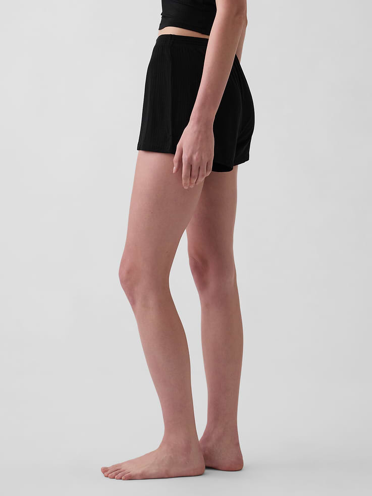 Image number 3 showing, SoftMade Modal Rib PJ Shorts