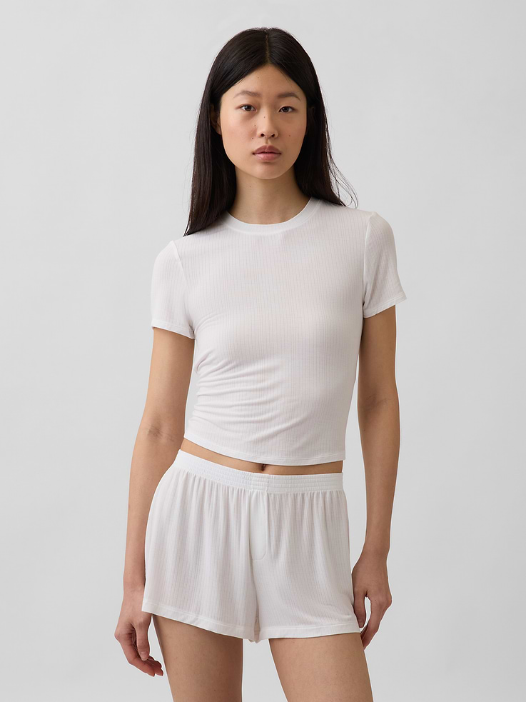 Image number 1 showing, SoftMade Modal Rib PJ T-Shirt