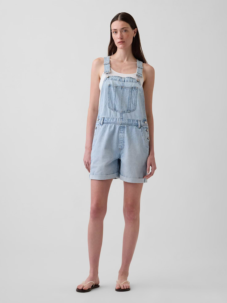 Image number 1 showing, UltraSoft Denim Loose Shortalls