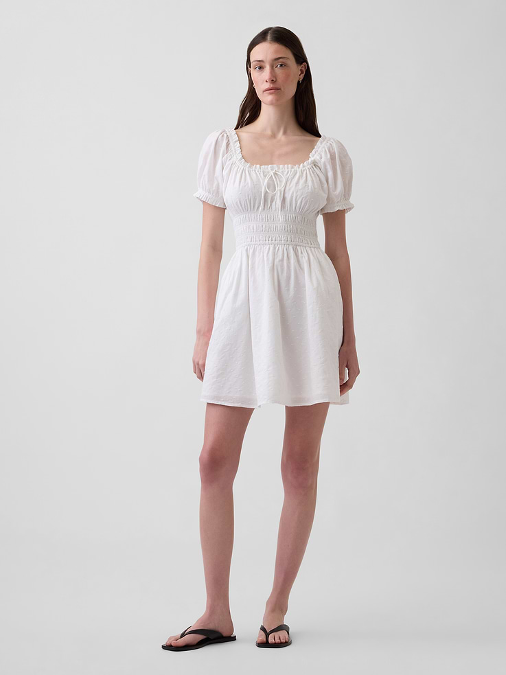 Image number 1 showing, Smocked-Waist Mini Dress