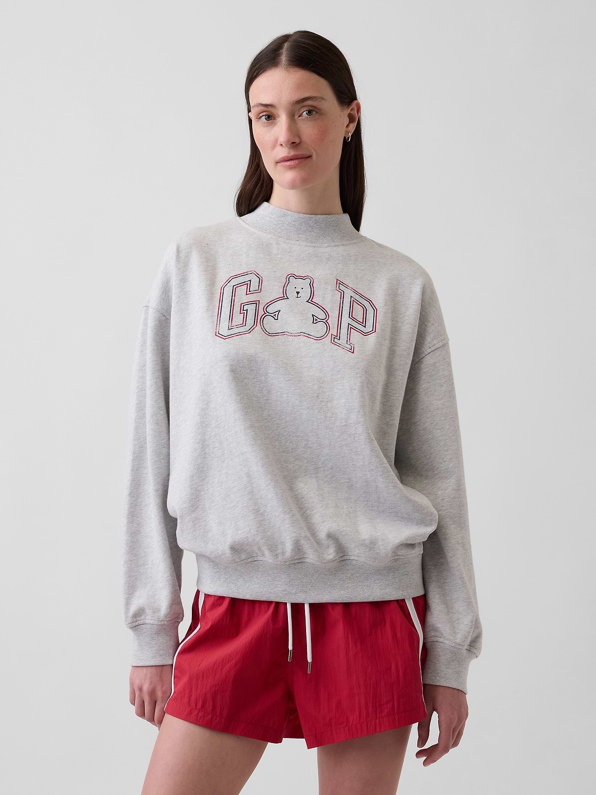 VintageSoft Terry Oversized Mockneck Logo Sweatshirt | Gap