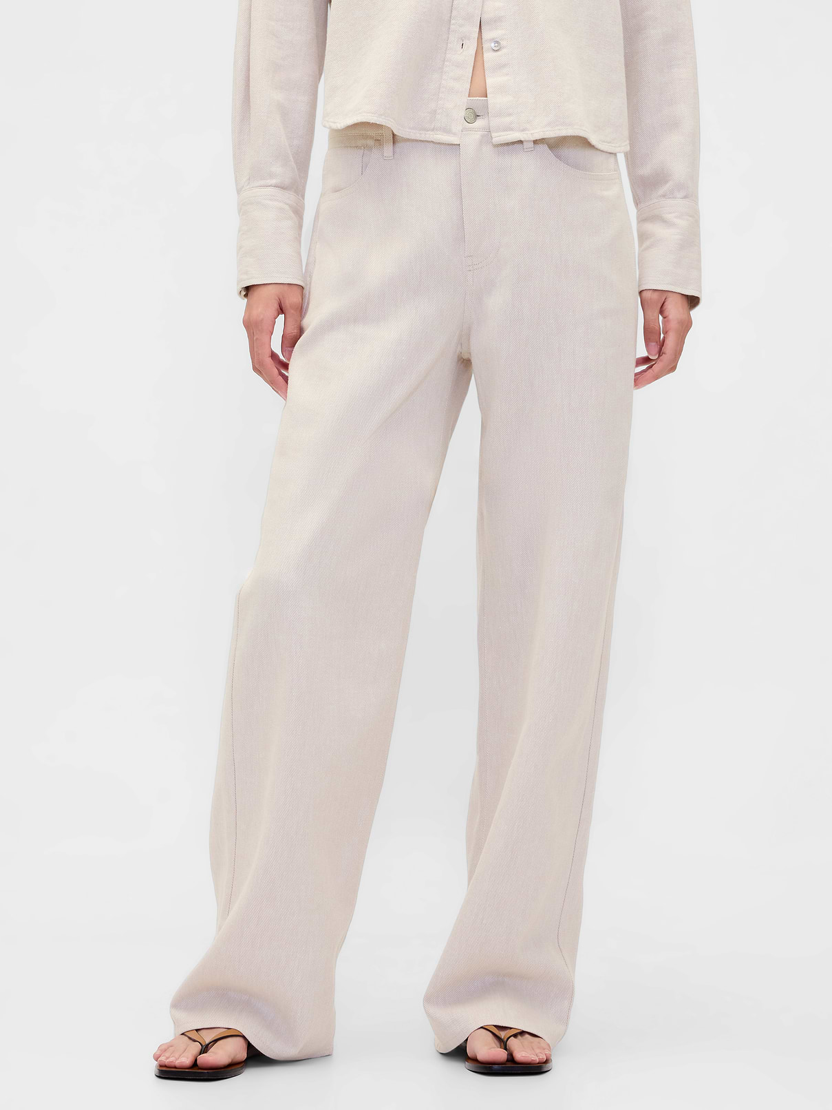 パンツ old gap pure linen wide pants Linen-Cotton Wide-Leg Pants | Gap
