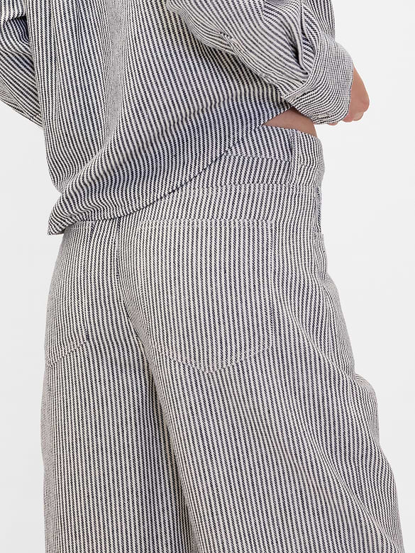 Linen-Cotton Wide-Leg Pants