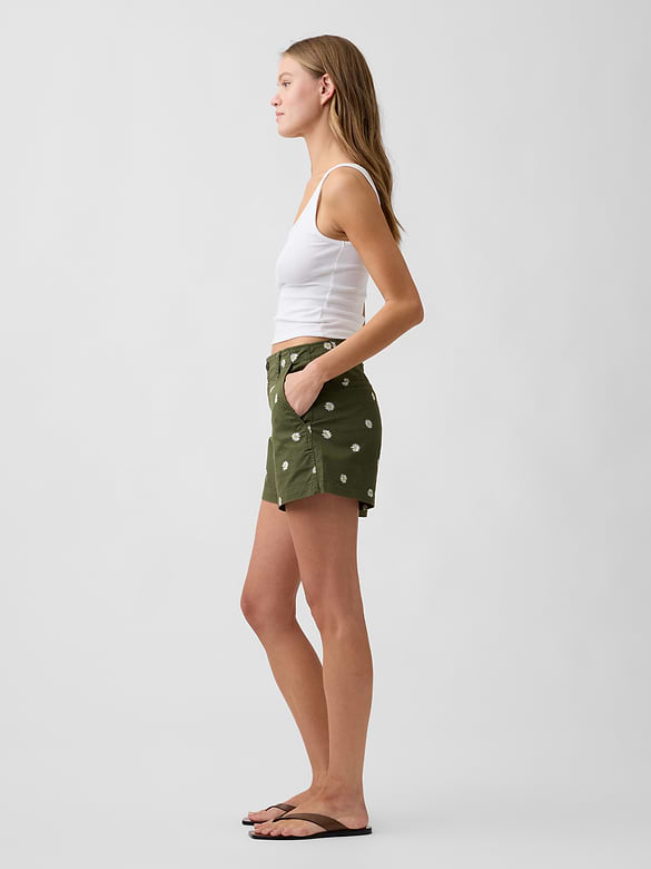 5" Mid Rise Downtown Khaki Shorts