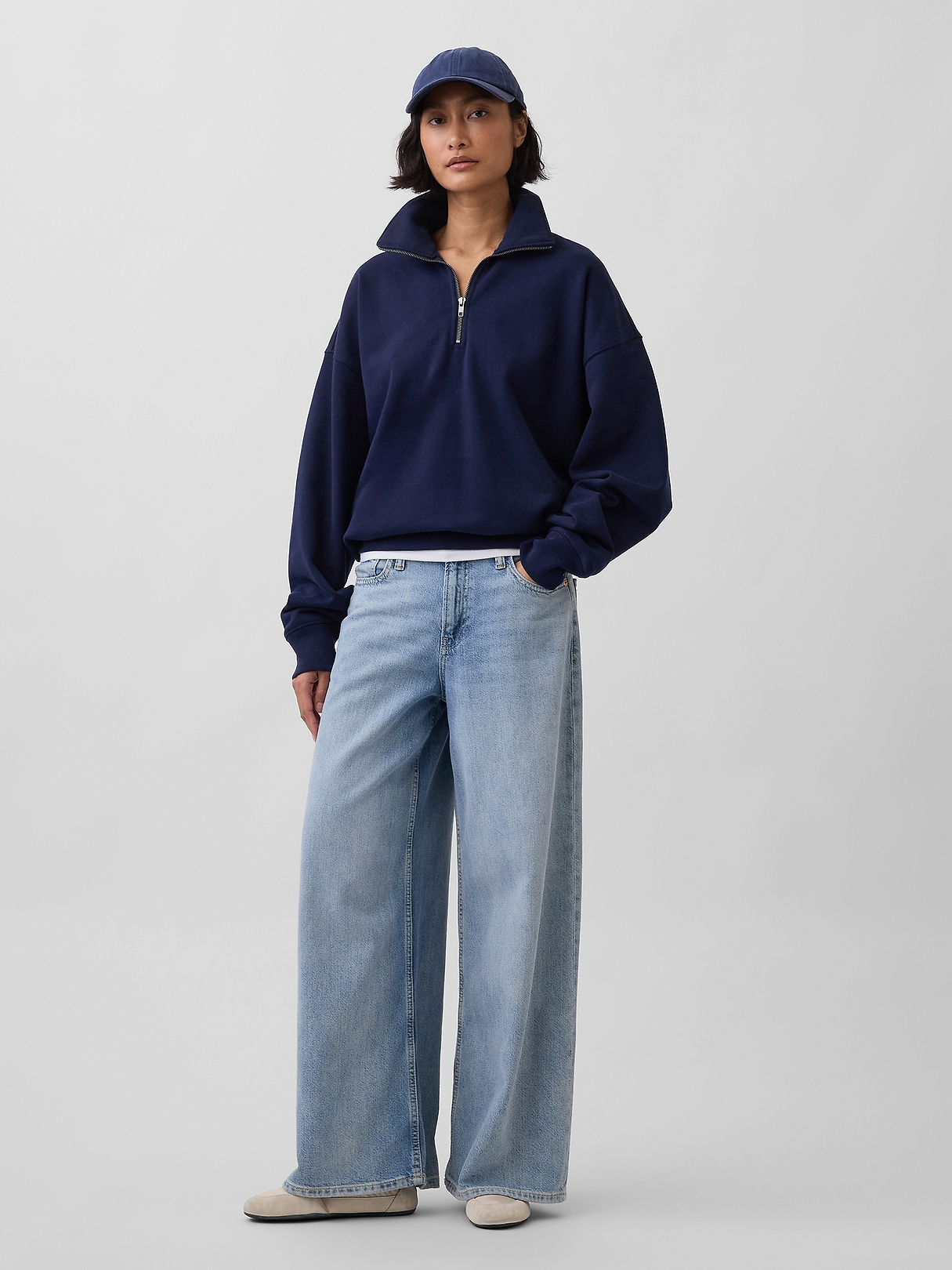 Adult Heavyweight Oversized Quarter-Zip Pullover | Gap