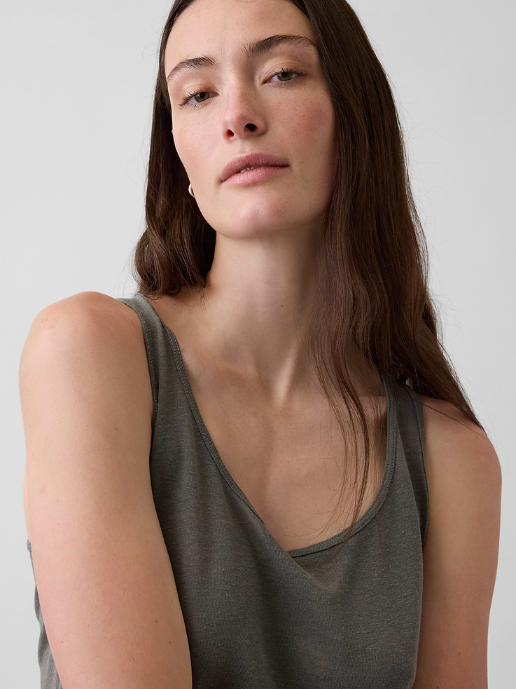 Image number 4 showing, Linen-Blend Tank Top