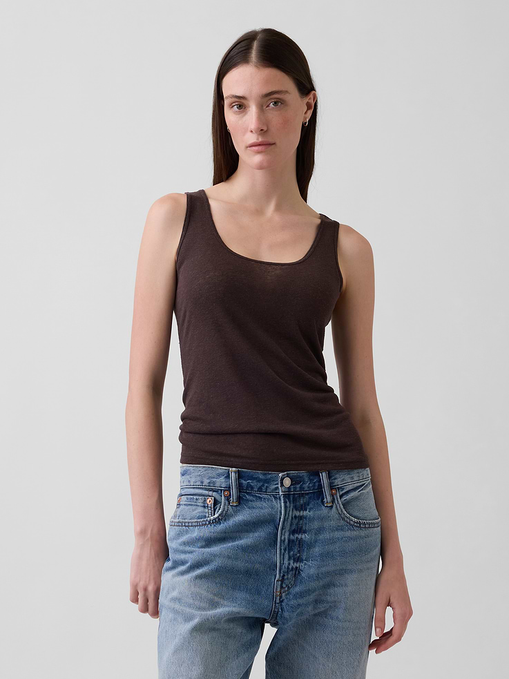 L'image numéro 1 présente Camisole en mélange de lin