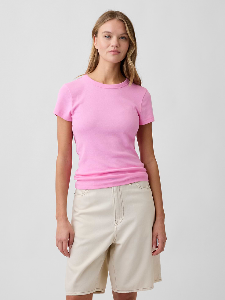 Image number 1 showing, Modern Ribbed Crewneck T-Shirt