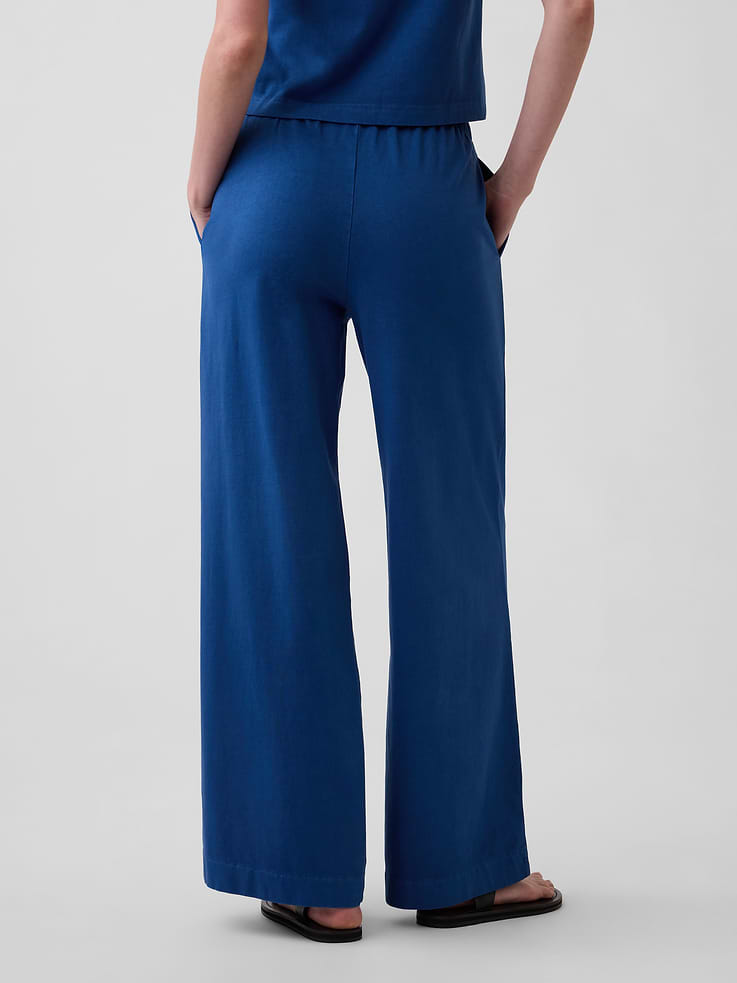 L'image numéro 4 présente Pantalon en tricot à jambe large