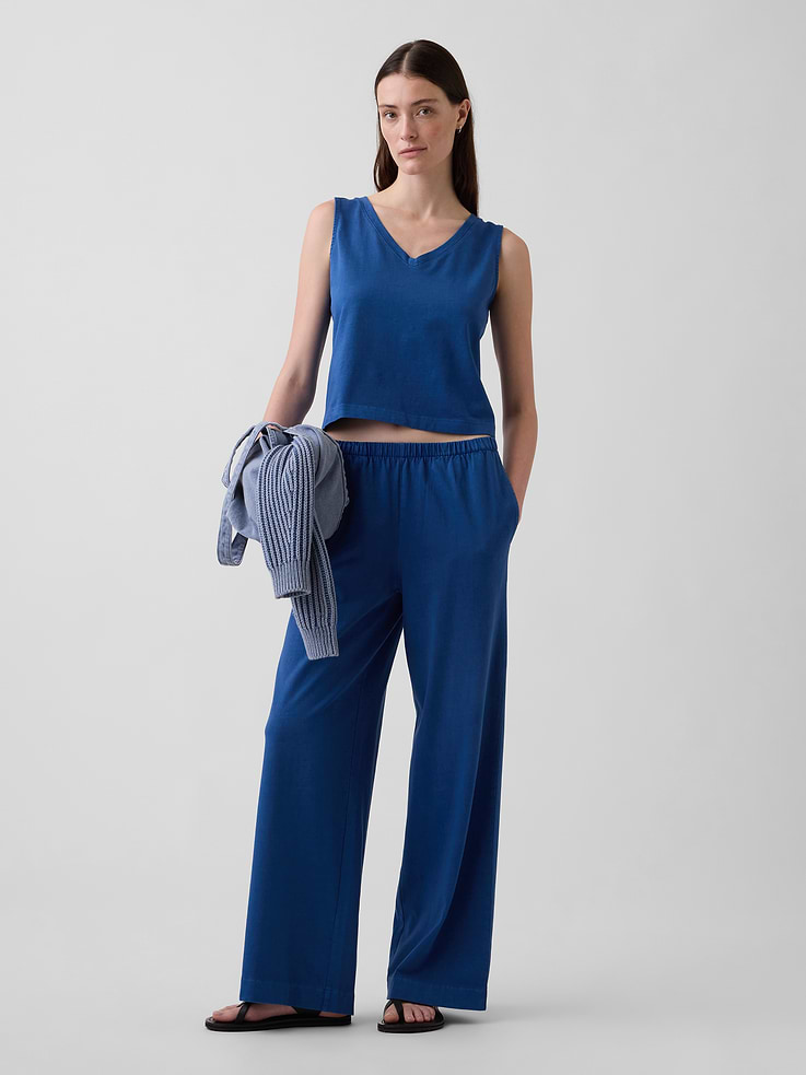 L'image numéro 1 présente Pantalon en tricot à jambe large