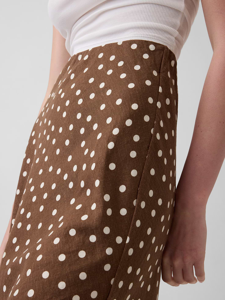 Image 4 de 5, Jupe longue à taille extensible en mélange de lin