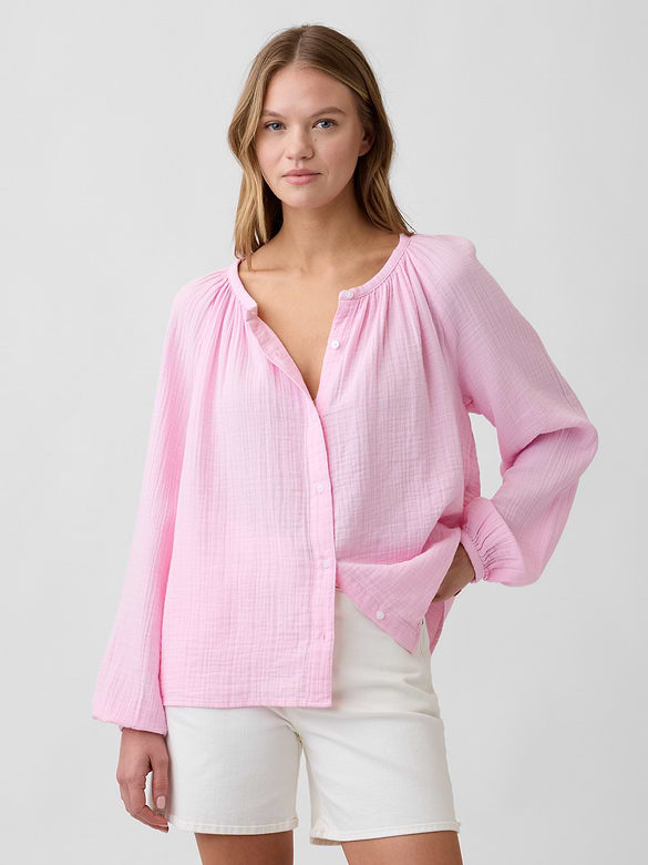 Oversized Gauze Top