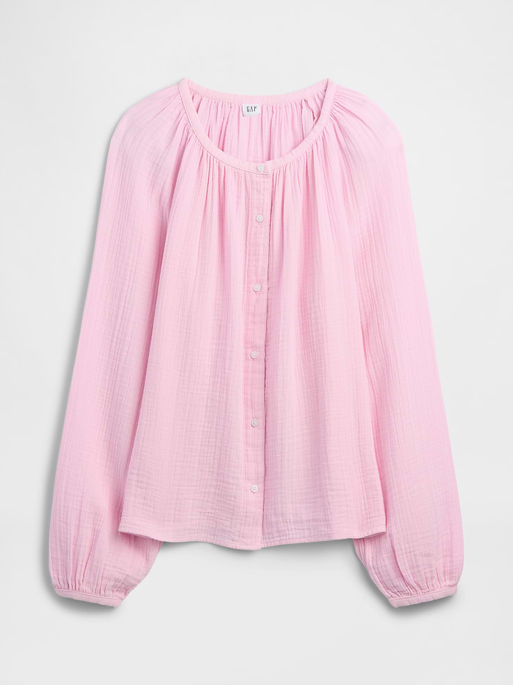 Image 5 of 5, Oversized Gauze Top