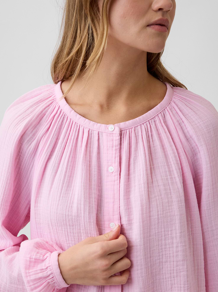 Image 4 of 5, Oversized Gauze Top