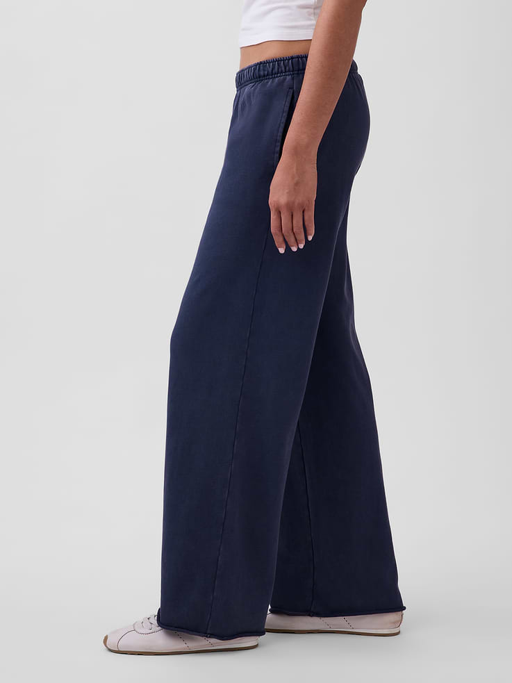 Image number 3 showing, VintageSoft Terry Wide-Leg Sweatpants
