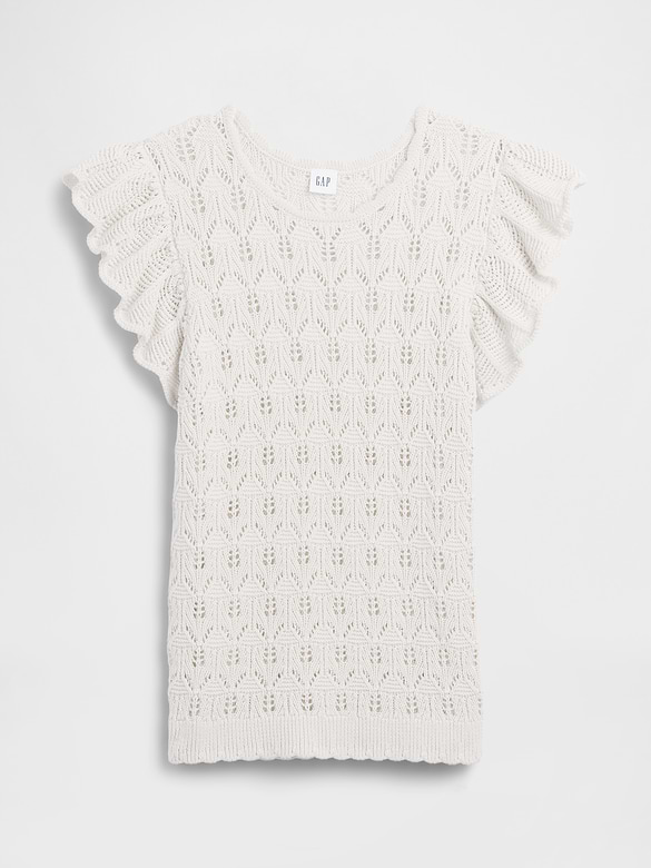 Crochet Flutter Sleeve Top