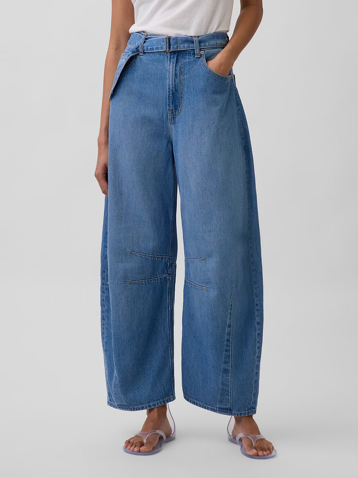 Image number 2 showing, High Rise UltraSoft Belted Horseshoe Jeans