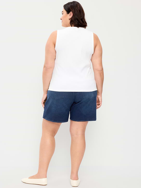 Short Wow en denim à taille haute, entrejambe de 7 cm