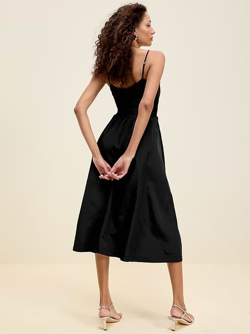 midi dress in denim Joseph Ribkoff Fit And Flare With Belt Style 262901 Silver Sequined Dresses - pcat-417 Bodice boasts two flap Width:Wide - 2E