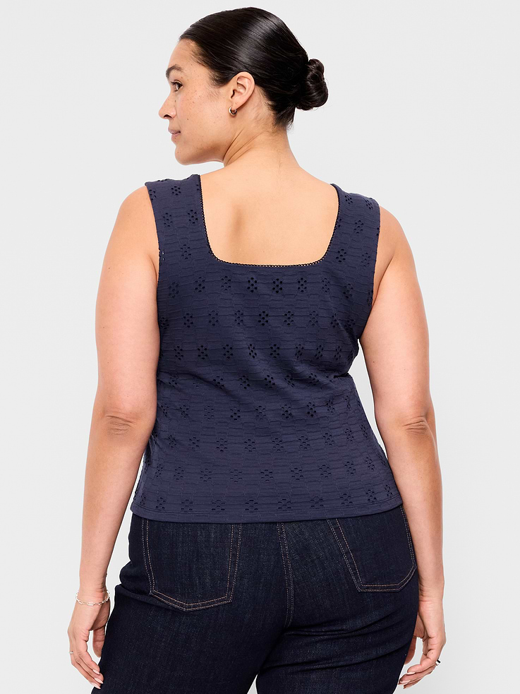 L'image numéro 8 présente Camisole à broderie anglaise à corsage cousu