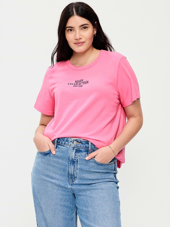 T-shirt passe-partout ras du cou à imprimé