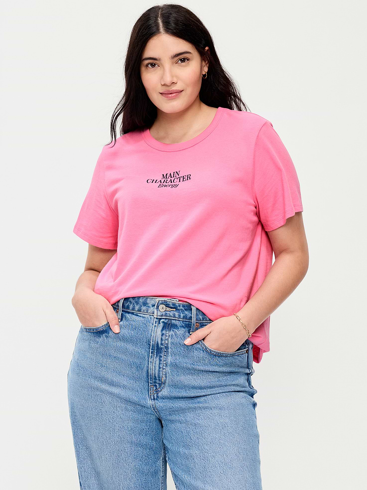 L'image numéro 6 présente T-shirt passe-partout ras du cou à imprimé