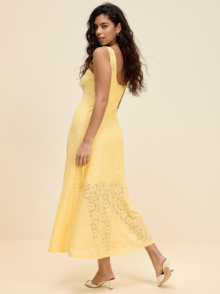 Image number 8 showing, The Occasion by Old Navy Fit & Flare Drop-Waist Lace Maxi Dress