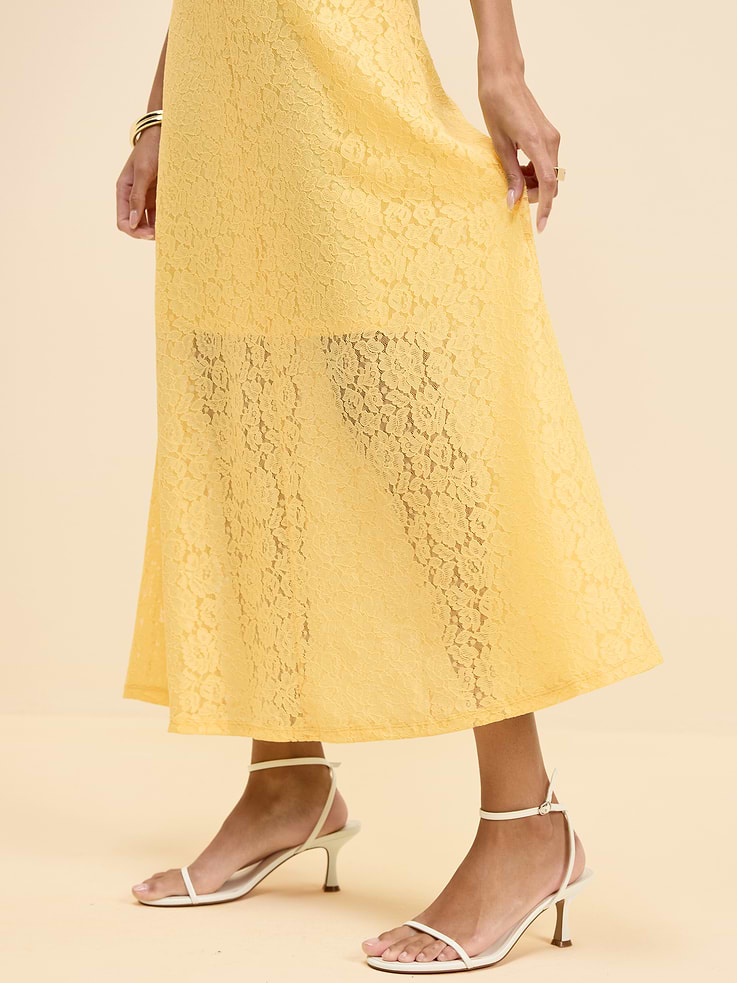Image number 6 showing, The Occasion by Old Navy Fit & Flare Drop-Waist Lace Maxi Dress