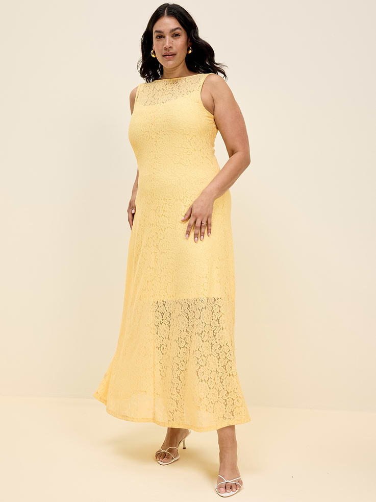 Image number 9 showing, The Occasion by Old Navy Fit & Flare Drop-Waist Lace Maxi Dress
